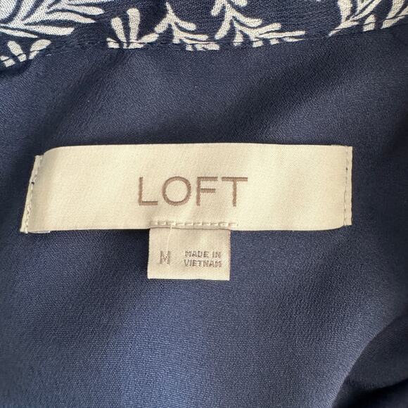 LOFT Godet Shirtdress Size M Fern Print Flouncy - Picture 9 of 11